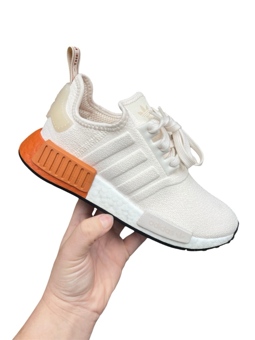 Adidas NMD R1 Chalk White Beige Cream Nude Women's Size 6 RUNNING SHOES Sneakers